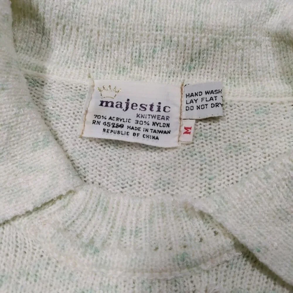 Vintage Majestic Knitwear V Neck Sweater M - Picture 12 of 13